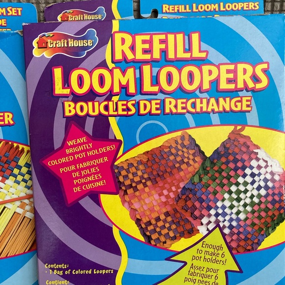 NEW Vintage Craft house Weaving Loom Set AND REFILL  Makes 8 Pot Holders Total - Picture 3 of 6
